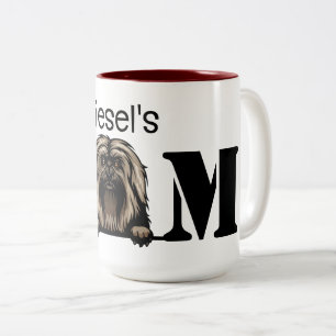 Caneca De Café Em Dois Tons Havanês Personalizado Peeking Mãe