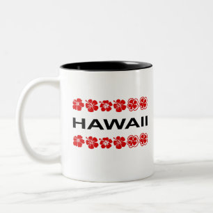 Caneca De Café Em Dois Tons Hawaii Aloha Flor Banda Cor-de-Luz