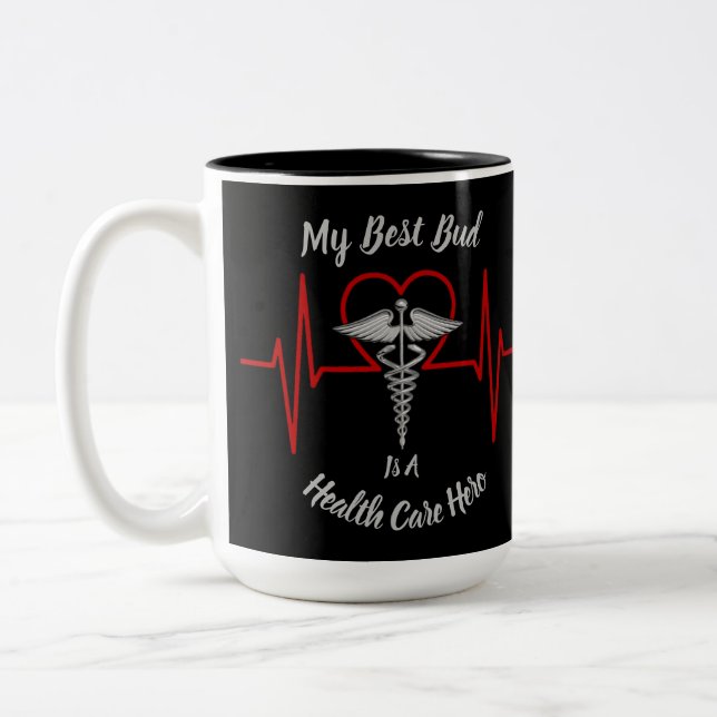 Caneca De Café Em Dois Tons Heath Care Hero Best Buddy (Esquerda)
