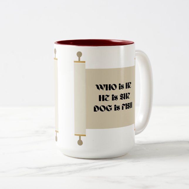 Caneca De Café Em Dois Tons Hebrew Mug (Frente Esquerda)