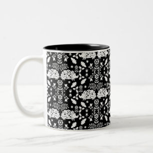 Caneca De Café Em Dois Tons Hedgehog Folk Art