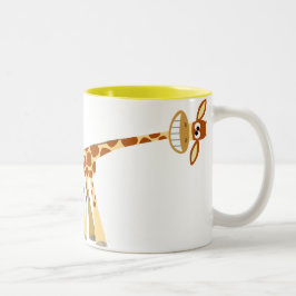 Caneca De Café Em Dois Tons Hee Hee Hee! Cartoon Giraffe