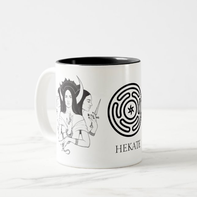 Caneca De Café Em Dois Tons Hekate Witchcraft (Frente Esquerda)