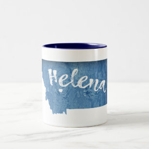 Caneca De Café Em Dois Tons Helena Montana Wood Grain