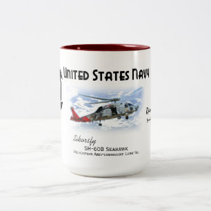 Caneca De Café Em Dois Tons Helicóptero Anti-Submarino HSL-490 'Scorpion' Ligh
