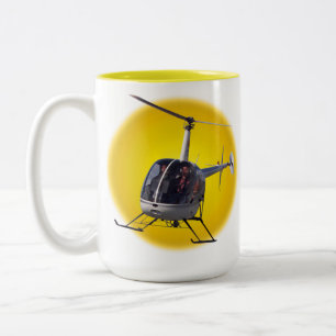 Caneca De Café Em Dois Tons Helicóptero Café Mug Legal Helicóptero Copas e pre