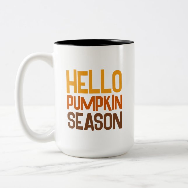 Caneca De Café Em Dois Tons Hello Pumpkin Season (Esquerda)