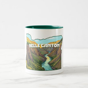 Caneca De Café Em Dois Tons Hells Canyon Oregon Map