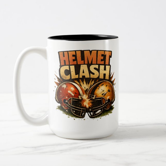Caneca De Café Em Dois Tons Helmet Clash Football (Esquerda)