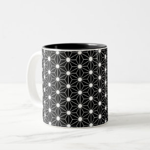 Caneca De Café Em Dois Tons Hemp Leaf Asanoha japão padrão tradicional