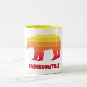 Caneca De Café Em Dois Tons Hendersonville Carolina do Norte - Rainbow Bear