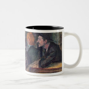 Caneca De Café Em Dois Tons Henri de Toulouse-Lautrec   no Moulin de la GA