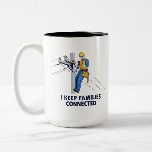 Caneca De Café Em Dois Tons Herói da Comunidade Lineman (Esquerda)