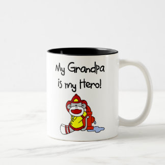 Caneca De Café Em Dois Tons Herói do vovô do sapador-bombeiro