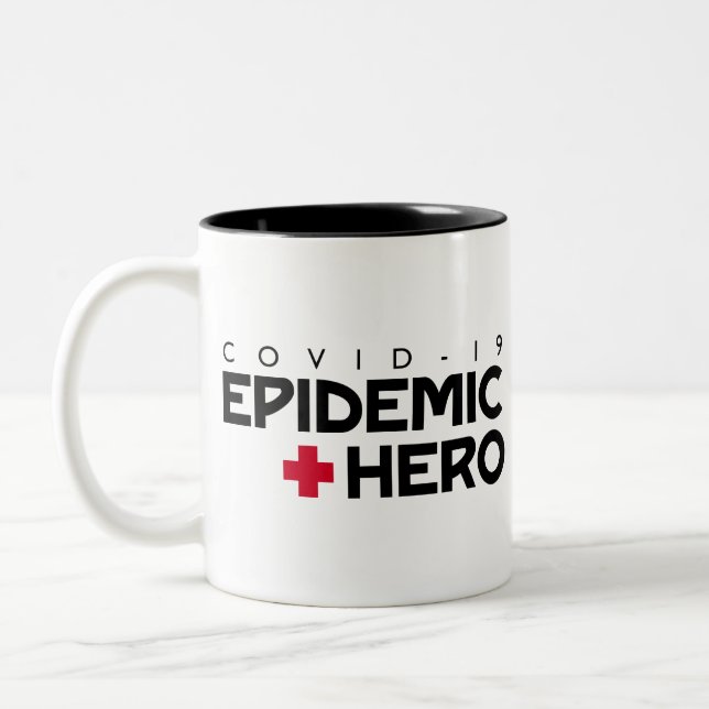 Caneca De Café Em Dois Tons Herói Epidêmico COVID (Esquerda)