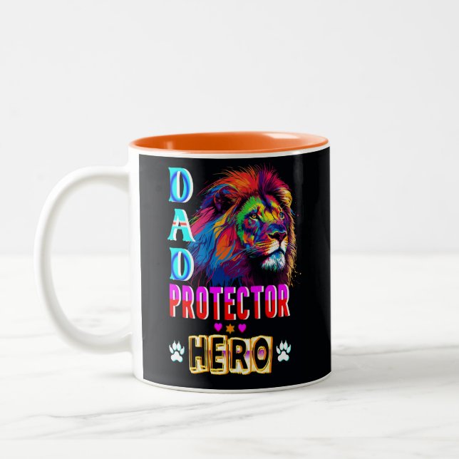 Caneca De Café Em Dois Tons Herói protetor do pai (Esquerda)