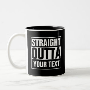 Caneca De Café Em Dois Tons HETERO OUTTA - adicione seu texto aqui/crie o seu 
