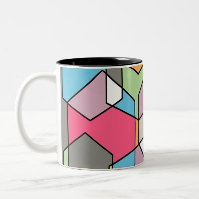 Caneca De Café Em Dois Tons Hexagon Bauhaus - Pastéis (Esquerda)