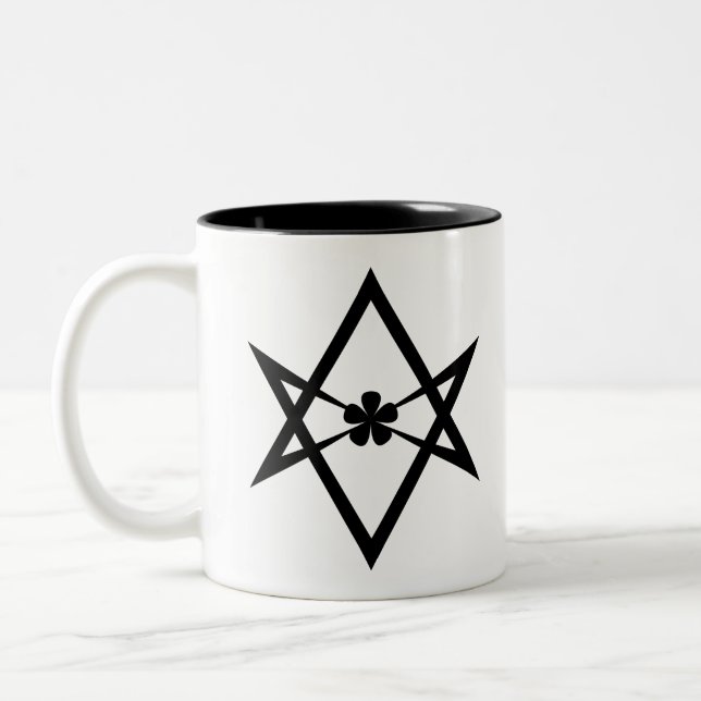 Caneca De Café Em Dois Tons hexagram unicursal (Esquerda)