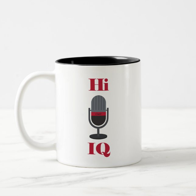 Caneca De Café Em Dois Tons "Hi, IQ " Cuer Mug (Esquerda)