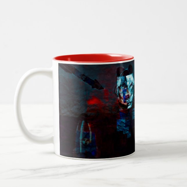 Caneca De Café Em Dois Tons Hidden Face - Abstract Coffee Mug (Esquerda)