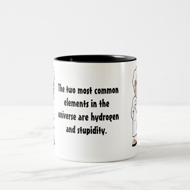 Caneca De Café Em Dois Tons Hidrogênio e estupidez (Centro)