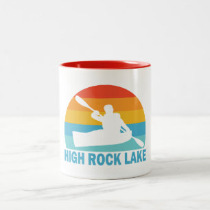 Caneca De Café Em Dois Tons High Rock Lake North Carolina Kayak