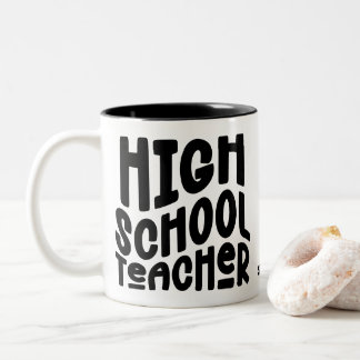 Caneca De Café Em Dois Tons High School Teacher Appreciation Minimalist