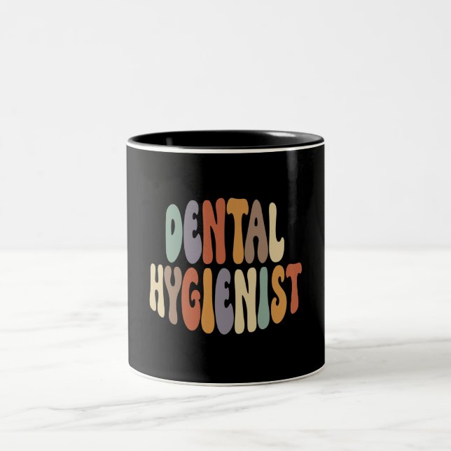 Caneca De Café Em Dois Tons Higienista Dental Orgulhosa Profissão De Carreira (Centro)