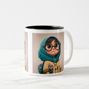 Caneca De Café Em Dois Tons Hijab Girl Two-Tone Mug, 11 oz