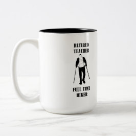 Caneca De Café Em Dois Tons Hiker de Tempo de Cheio do Professor Aposentado Pe