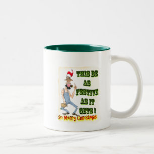 Caneca De Café Em Dois Tons Hillbilly Festivo como ele fica