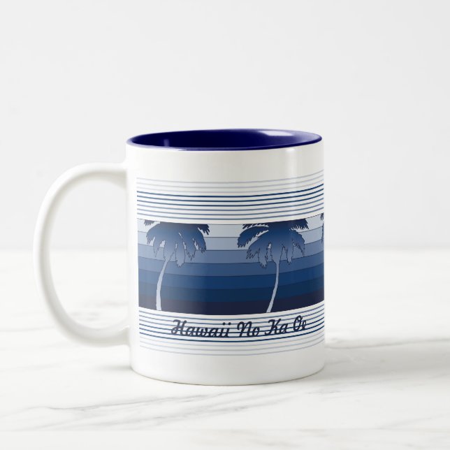 Caneca De Café Em Dois Tons Hilo Hawaiian Palms Tropical Mugs (Esquerda)