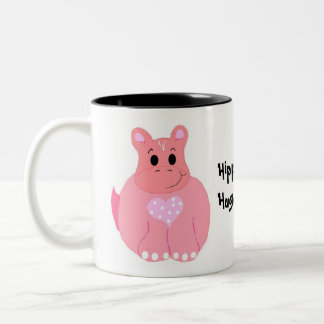 Caneca De Café Em Dois Tons Hipopótamos Têm Corações Enormes