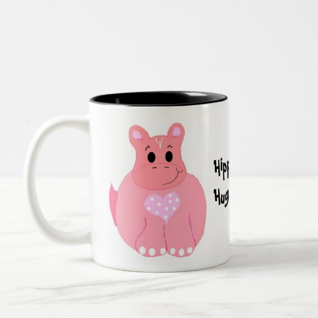 Caneca De Café Em Dois Tons Hipopótamos Têm Corações Enormes (Esquerda)