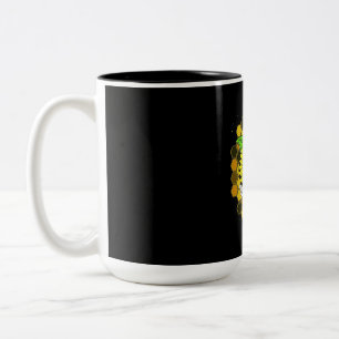 Caneca De Café Em Dois Tons Hippie Sunflower Bees
