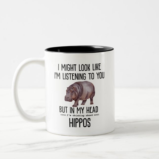 Caneca De Café Em Dois Tons Hippos (Esquerda)