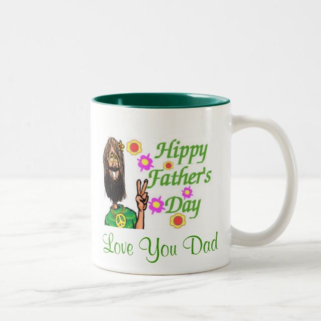 Caneca De Café Em Dois Tons Hippy Dia de os pais Mug (Direita)