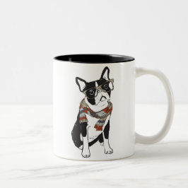 Caneca De Café Em Dois Tons Hipster de Boston Terrier Dog Mug