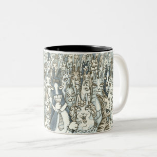 Caneca De Café Em Dois Tons Hiss N' Fitz CAT PARTITY MUG