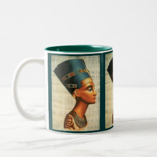 Caneca De Café Em Dois Tons História antiga Drinkware da rainha Nefertiti de