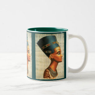 Caneca De Café Em Dois Tons História antiga Drinkware da rainha Nefertiti de