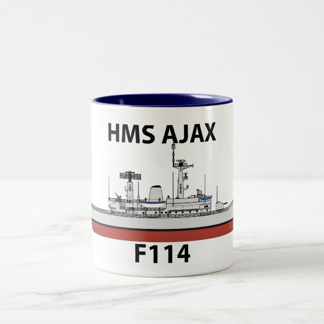 Caneca De Café Em Dois Tons HMS Ajax, Orig config (Centro)