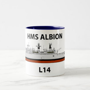 Caneca De Café Em Dois Tons HMS Albion, config de oração,