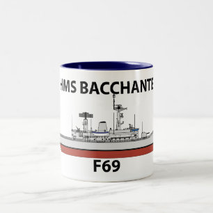 Caneca De Café Em Dois Tons HMS Bacchante, config.