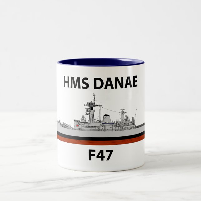 Caneca De Café Em Dois Tons HMS Danae, seacat (Centro)