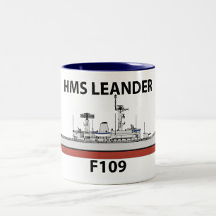 Caneca De Café Em Dois Tons HMS Leander, cartilha de honra,