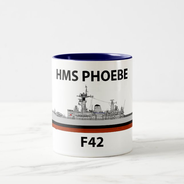 Caneca De Café Em Dois Tons HMS Phoebe, seacat (Centro)