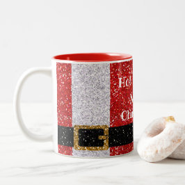 Caneca De Café Em Dois Tons Ho Ho Feliz Natal! Conjunto de Papais noeis