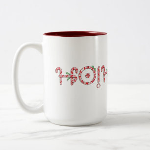 Caneca De Café Em Dois Tons Ho, Ho, Ho Candy Canes